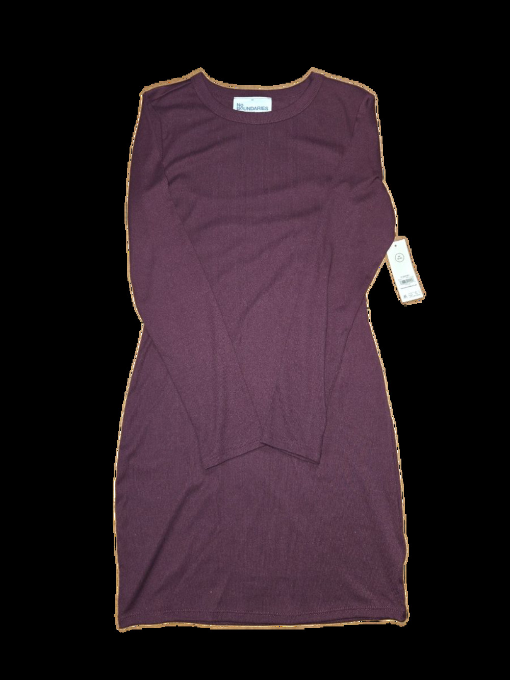 Dark Cherry Ribbed Mini Dress - Size M
